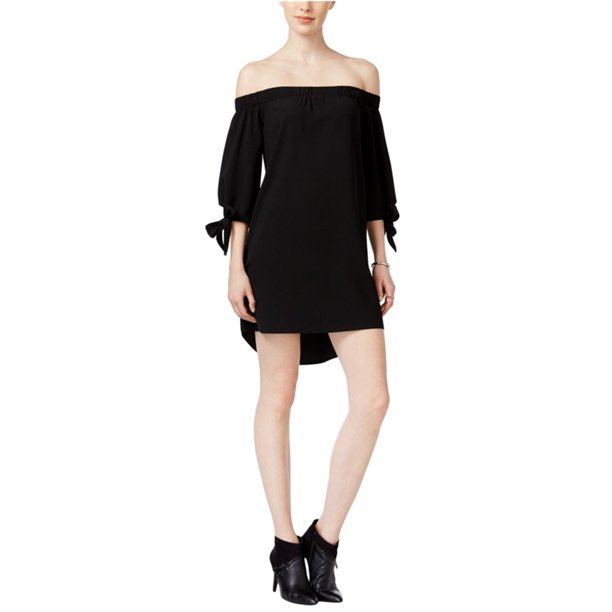 Vestido recto bar III con hombros descubiertos para mujer negro extragrande