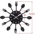 thumbnail image 2 of Mirror Effect Kitchen Clock with Spoon, Black, Fork, 3D Removable Sticker for Home Decoration 32*32*4CM Colorful, 2 of 5