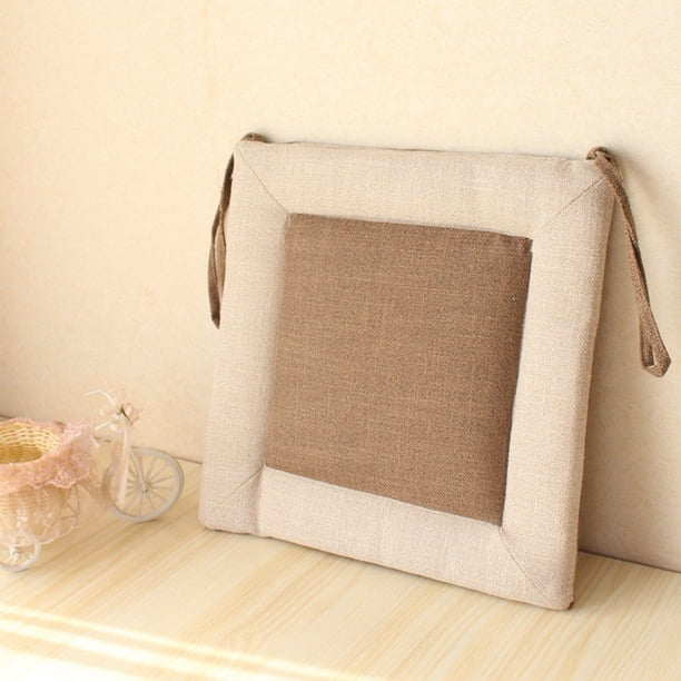 RKSTN seat cushion Seat Cushions For Kitchen Chairs Linen Cover Chair Cushions For Dining Chairs Non Slip Chair Pads With Ties Washable