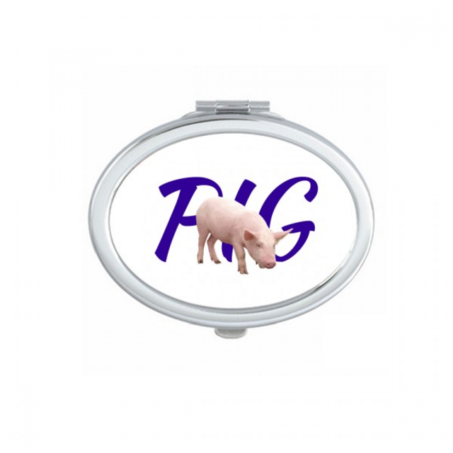 pr Porc posture Animaux Miroir portable Pli Main Maquillage double Côté Lunettes