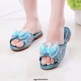 thumbnail image 1 of Sandalias de verano para niñas de Disney, zapatillas con lentejuelas Princesse para niños, vestido de fiesta de tacón plano, zapatos Elsa, zapatillas de cuero para niños, plantilla Slides29 de 17,8 cm Gao Jinjia LED, 1 of 2