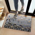 thumbnail image 2 of Gold Black Checkered Pattern Door Rugs,Washable Non Slip Door Mats Indoor,Decorative Door Mats,Entry Mat Indoor for Entrance,Bedroom,Kitchen,Bathroom,16"x24", 2 of 6