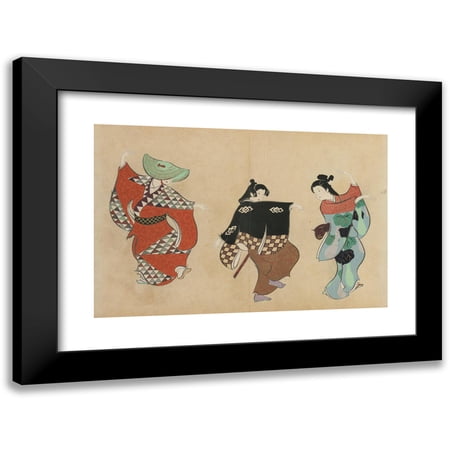 Kamisaka Sekka 14x11 Black Modern Framed Museum Art Print Titled - Dancing (Odori) (1909-1910)