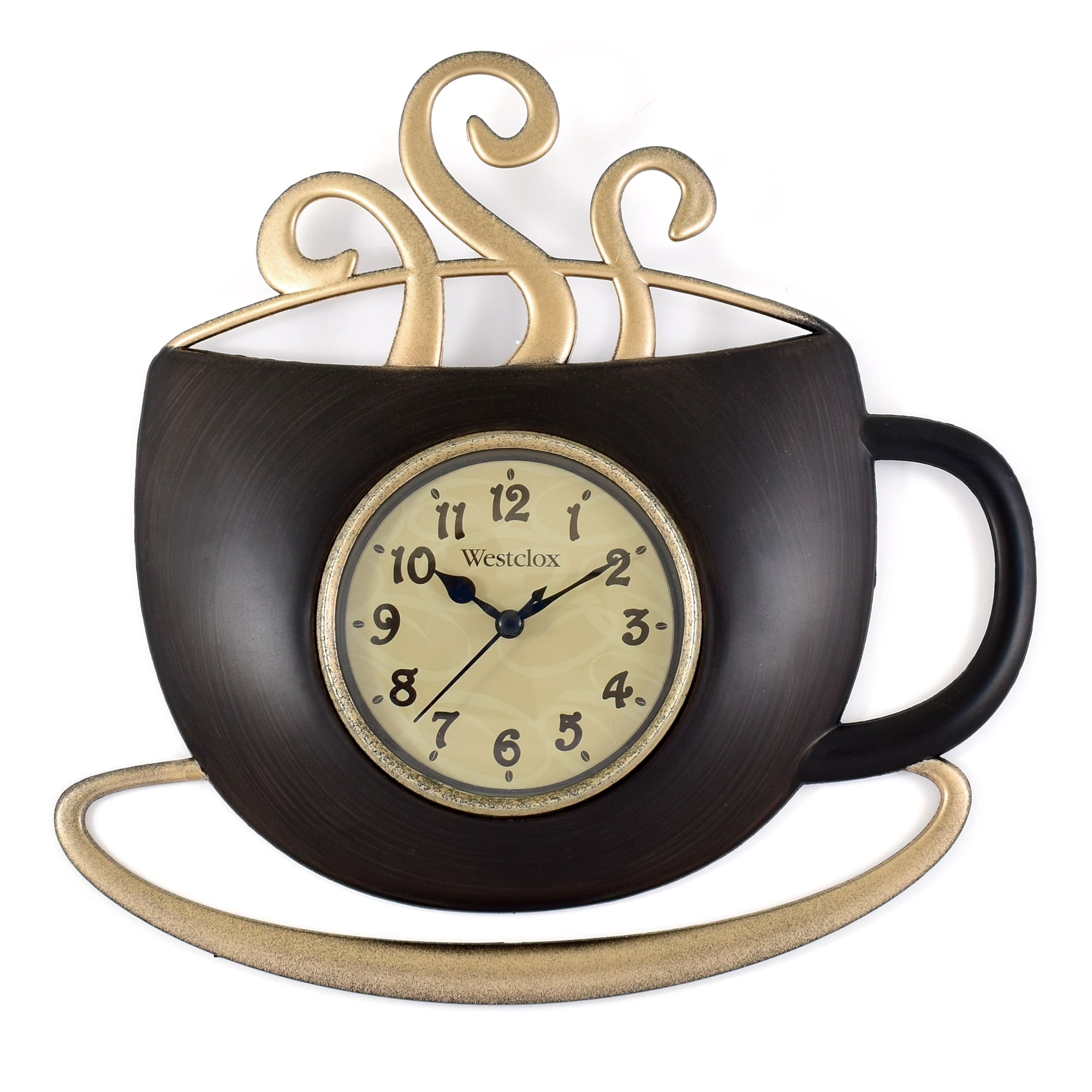 Westclox 12 . 5 Quartz Coffee Cup Shape Indoor Wall Clock, Easy To Read