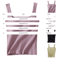 thumbnail image 3 of Women Light Stretch Camisole Detachable Included Adjustable Thin Straps Sleeveless Shirts for Office Workout Resting Time Tall Women Long Length Cami (Black,XL), 3 of 7