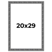 20x29 Frame Silver Black Rustic Sonoma Solid Wood Picture Frame | 1.5 Inch Moulding Width |