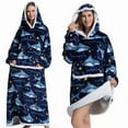 thumbnail image 3 of Wearable Sherpa Fleece Hoodie Blanket With Large Pocket Oversized Winter Hooded Thick Lazy TV Blanket, 3 of 6