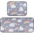 thumbnail image 1 of Cloud Rainbow Star Kitchen Mat Set of 2, Non-Slip Kitchen Rug for Floor, Waterproof Sink Carpet for Home, Office, Laundry, 1 of 6