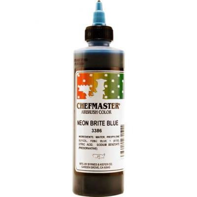 Chefmaster Airbrush Food Colour - Neon Blue, 9 oz