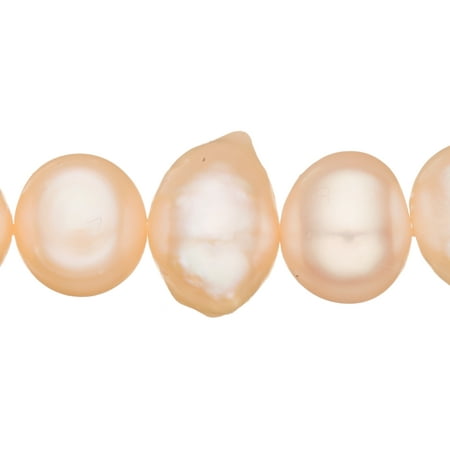 Freshwater Cultured Pearls 16 Inch String - Peach Freshwater Cultured Pearls Natural Half Potato, B+ Graded, 8x7x9mm (Approx.), 15.5Inch Strings/48Pearls
