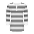 thumbnail image 6 of ShiShine Women's Striped Tunic Top Casual Button Down T Shirts Round Neck 3/4 Length Sleeve Fashion Outfits, 6 of 7