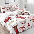 thumbnail image 3 of LUVIVIHOME 3PCS Christmas Duvet Cover Queen Bedding Set, White Duvet Cover, Boys Girls Kids Bedding, Cartoon Santa Claus Snowman Reindeer Polar Bear Penguin Xmas Comforter Quilt Cover, 2 Pillow Shams, 3 of 7