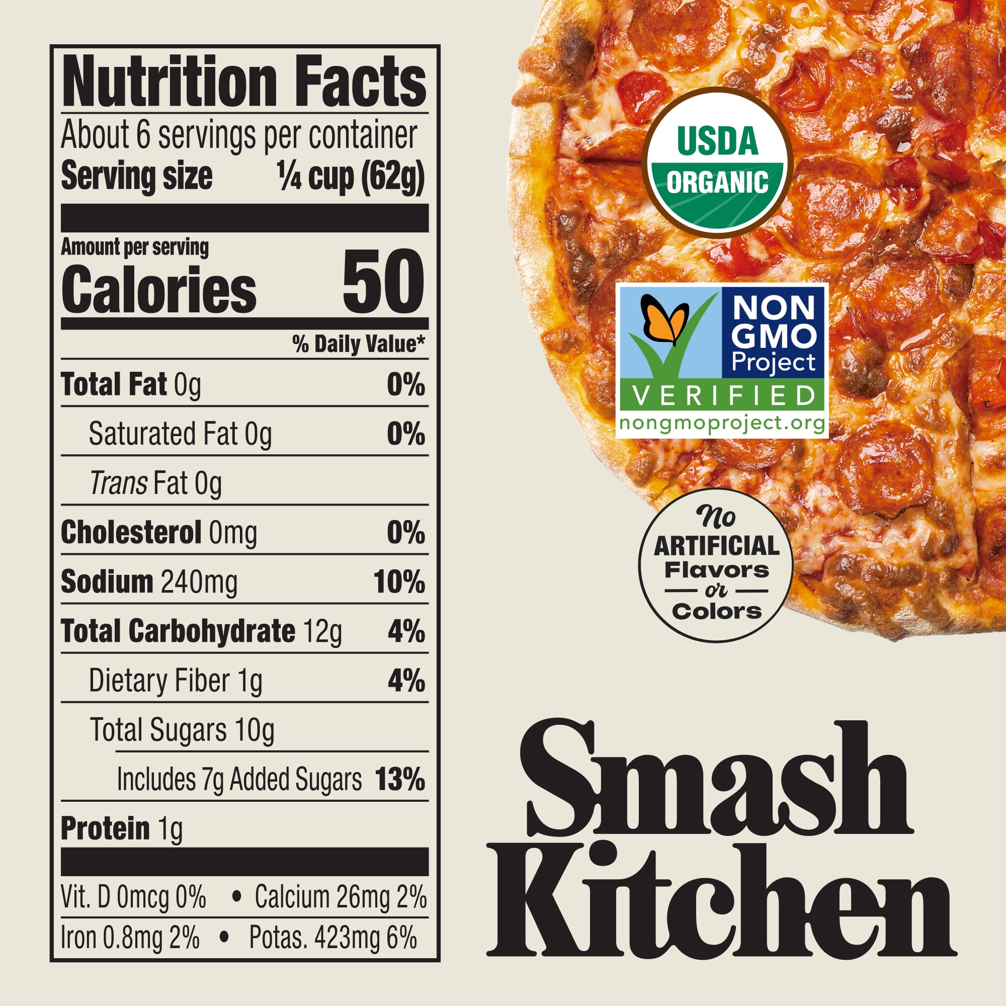Smash Kitchen USDA Organic Hot Honey Pizza Sauce, 14 oz