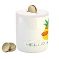 thumbnail image 2 of Hello Gorgeous Piggy Bank, Colorful Doodle Pineapple with Crown and Glasses and Graphic Phrase Theme, Ceramic Coin Bank Money Box for Cash Saving, 3.6" X 3.2", Multicolor, by Ambesonne, 2 of 4