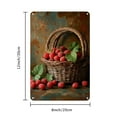thumbnail image 2 of One Piece Vintage-style Iron Wall Plaque - a Basket of Strawberries and Rass on a Rusty Surface (8x12 Inches (20cmx30cm)) - Perfect for Wall, 2 of 8