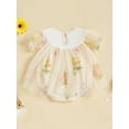 thumbnail image 4 of aturustex Infant Baby Girl Princess Romper Dress 0-18M Newborn Mesh Short Sleeve Bodysuit Flower Embroidery Patchwork Jumpsuits Fairy Dress Crew Neck n Loose Cute Casual Summer Daily Clothes, 4 of 7