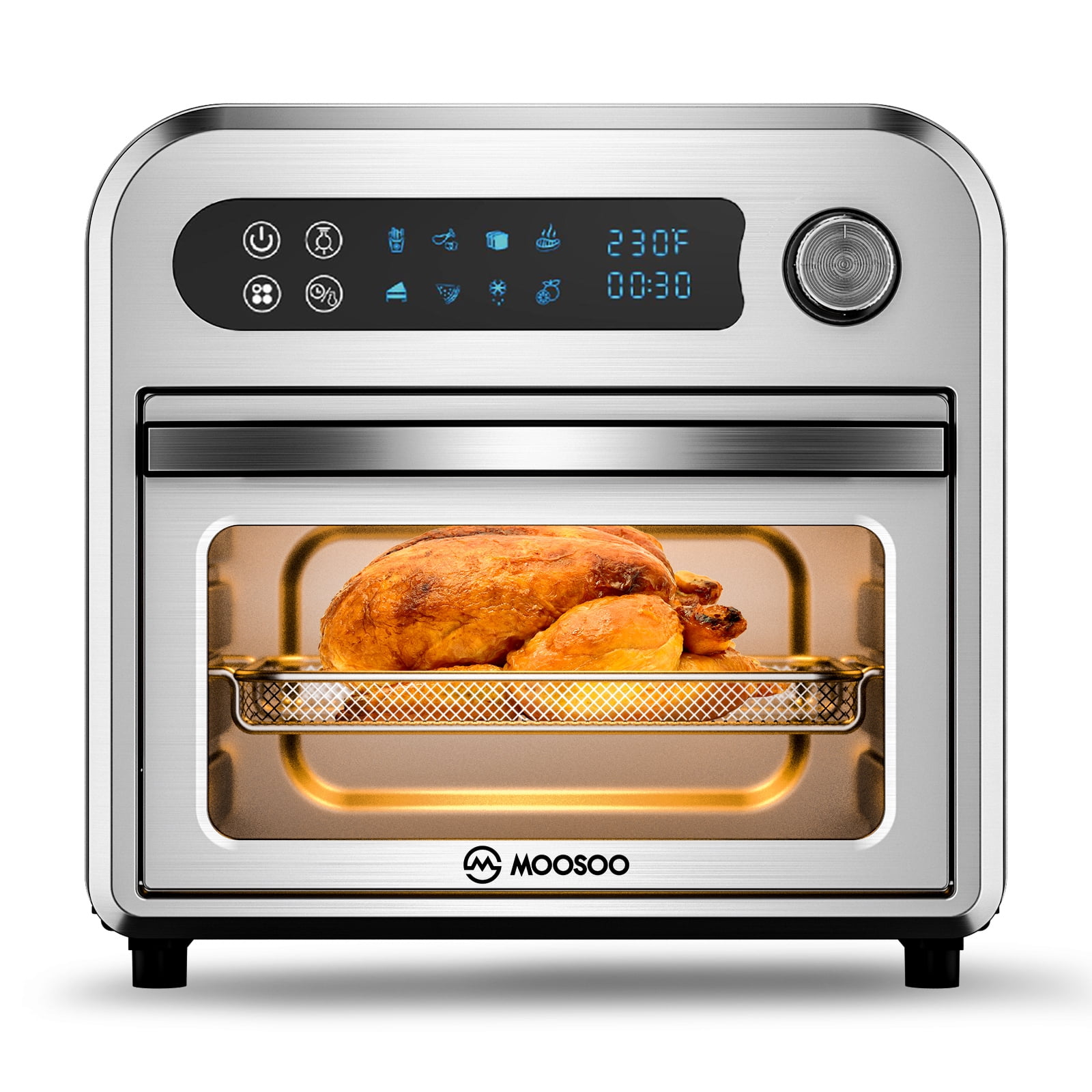 Moosoo Air Fryer Oven, 10.6 Qt Air Fryer, Oilless Stainless Steel Air