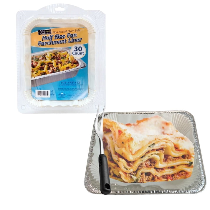9.75" x 7.5" x 2.5" Parchment Liner for Half-Size Aluminum Pans – 30/ Pack:12 Packs