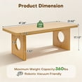 thumbnail image 5 of 47" Farmhouse Coffee Table with Solid Pine Legs Wooden Center Table for Living Room Rectangle Rustic Table Multi-Functional Coffee Table Natural, 5 of 12