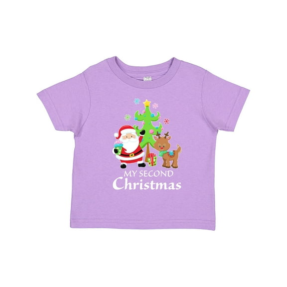 Inktastic My 2nd Christmas with Santa Reindeer and Tree Boys or Girls Toddler T-Shirt