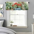 thumbnail image 5 of Spring Flowers Window Valance for Kitchen, Vintage Blue Stroller Birds Red Floral Leaf Grass Rod Pocket Short Curtain for Small Windows, Light Filtering Decorative Valance, 60 x 14 Inch, 5 of 9