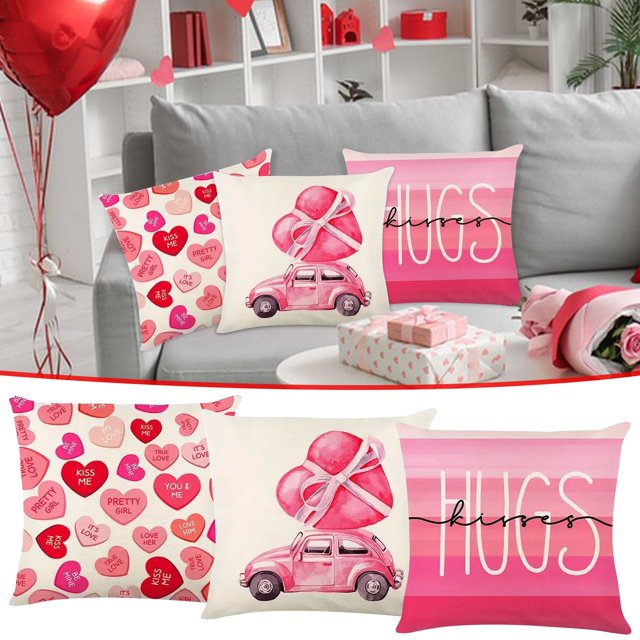 Fiudx Ofertas Relámpago Funda De Almohada Del Festival Del Día De San Valentín Decoración Familiar Funda De Cojín Funda De Almohada Familiar