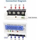 thumbnail image 4 of Medidor de Energía Trifásico de 4 Hilos 220/380V 5-80A Medidor de Consumo de Energía kWh Instalación en Carril DIN Medidor Eléctrico Digital con Pantalla LCD Retroiluminada, 4 of 5
