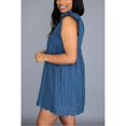 thumbnail image 3 of Oversized Women's V-Neck California Romper Dress, Summer Short Sleeve, Ruffle Detail with Pockets, Solid Color, 3 of 6