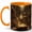 Orange, variant on Magical Library Coffee Mug, Fantasy Books and Candlelight Design, 11 oz Ceramic Cup