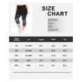 thumbnail image 4 of TIYOMI Women's Plus Size American Star Capris 3X Knee-Length Leggings Stretchy Capri 4th of July Casual Butt Fit Leggings High Waist Wear Out Capri 3XL 22W 24W, 4 of 5