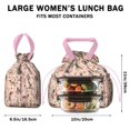 thumbnail image 5 of German Shepherd Dog and Flower Drawstring Lunch Bag Women - Drawstring Lunch Bag Insulated for Work Office - Stain-Resistant Large Lunchbags for Women with Multi-Pockets, 5 of 6