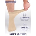 thumbnail image 5 of Hugh Ugoli Men's Loose Diabetic Ankle Socks Bamboo, Wide, Thin, Seamless Toe and Non-Binding Top, 4 Pairs, Medium Beige, Shoe Size: 8-11, 5 of 7