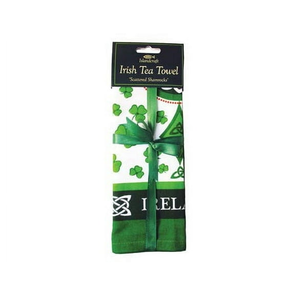 Scattered Shamrocks Irish Tea Towel 45cm x 67cm