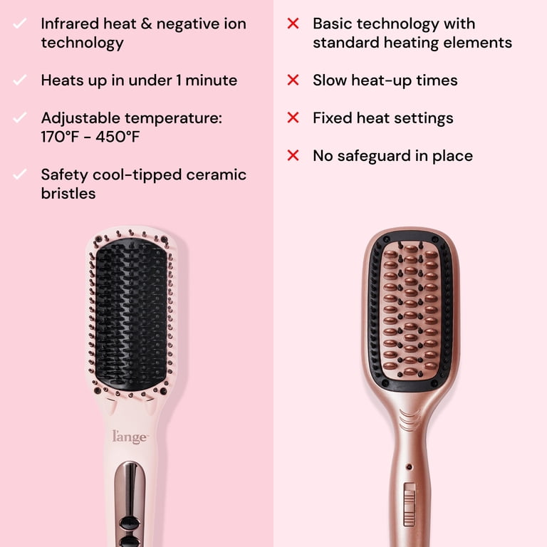 L'ange Hair Le Vite Ceramic Straightening Brush, Pink photo 8