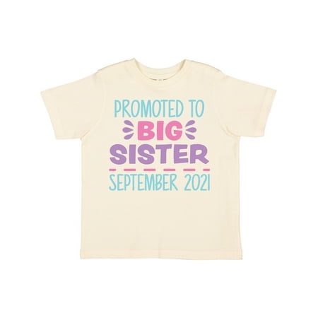 

Inktastic Promoted to Big Sister September 2021 Gift Toddler Toddler Girl T-Shirt