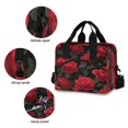 thumbnail image 5 of Insulated Crossbody Lunch Bag 10L Lunch Tote with Adjustable Shoulder Strap for Work Office Picnic Red Roses Pattern, 5 of 6