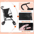 thumbnail image 3 of Dkelincs 4 Wheels Foldable Pet Stroller Dog Cat Stroller with Handlebars Breathable Mesh & Leash Seat Belt, Black, 3 of 7