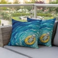 thumbnail image 3 of Funny Art Outdoor Pillow Covers Pack of 2 Summer Skeleton Swimming Blue Sea View Oil Painting Waterproof Throw Pillow Covers Decorative Cushion Cases for Patio Garden Tent Balcony Couch 26x26 inch, 3 of 9