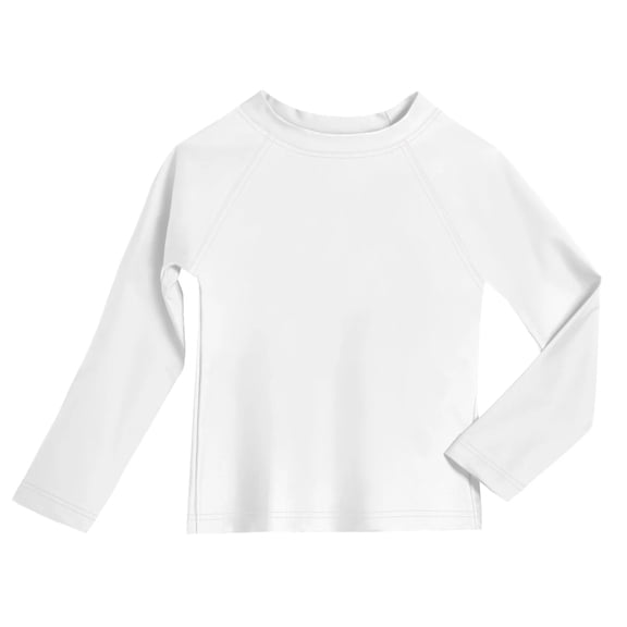 Boys UPF 50  Recycled Nylon Long Sleeve Rashguard | White