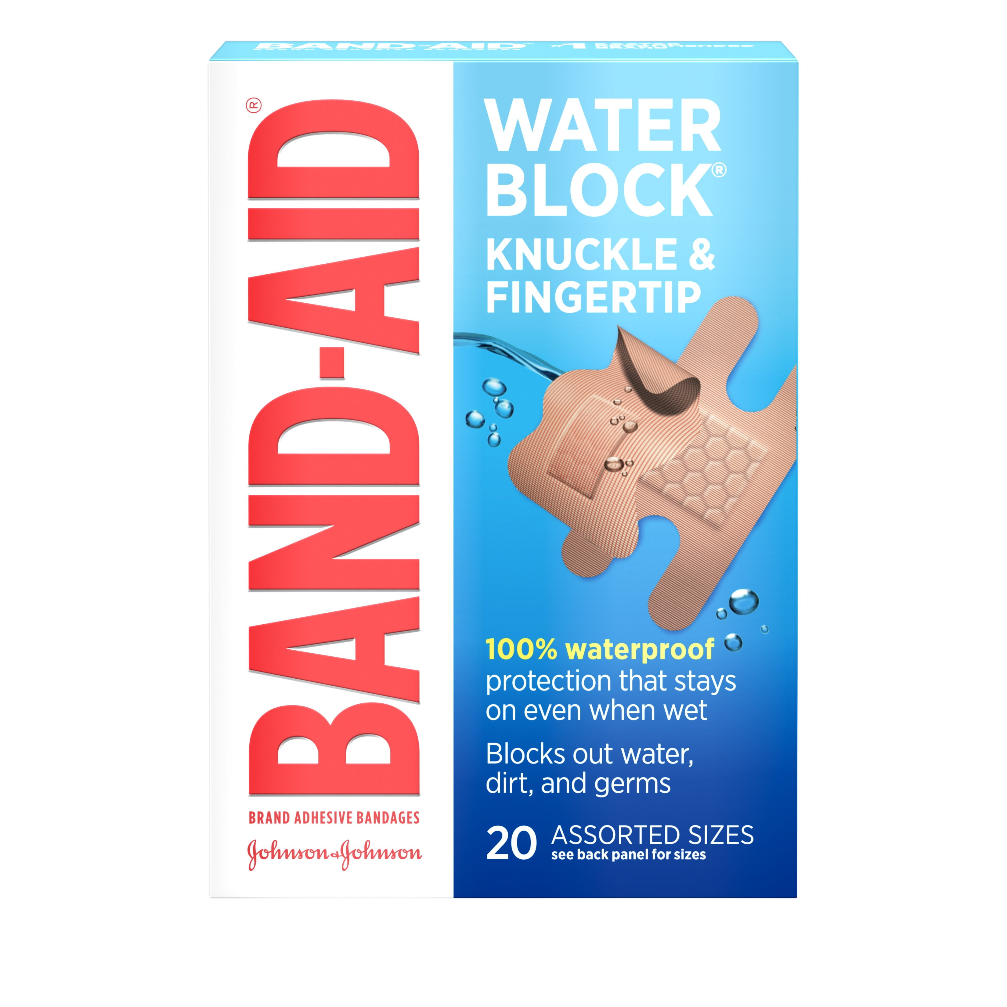 BandAid Brand Water Block Plus Waterproof Adhesive Bandages, Fingertip