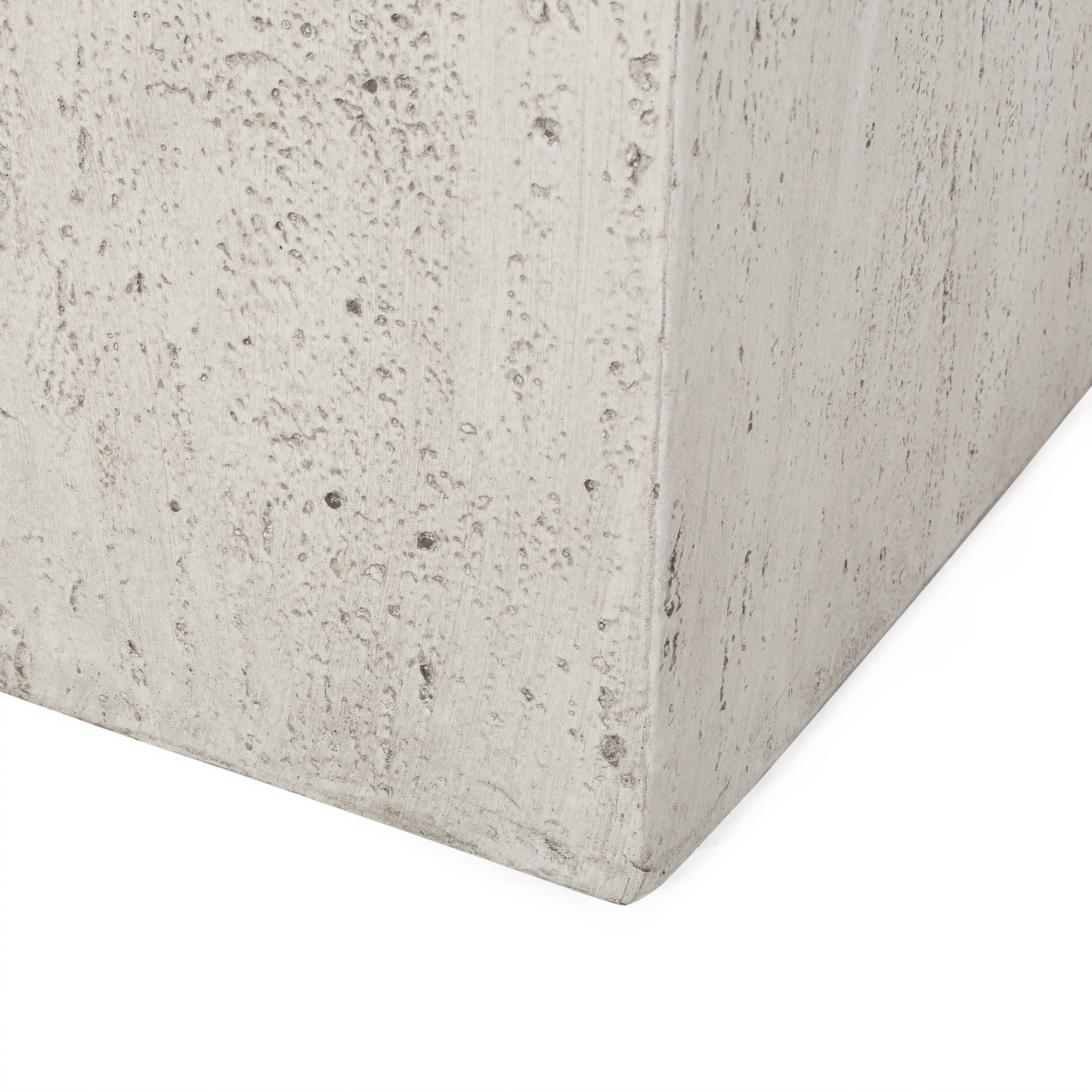 GDF Studio Fardeen Outdoor Modern Large Cast Stone Square Planter, White