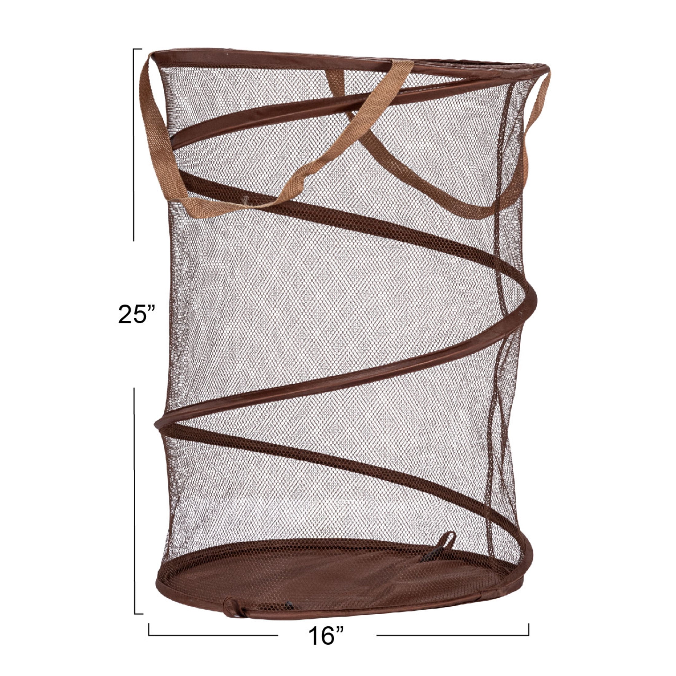 Household Essentials Pop-Up Mesh Laundry Hamper, Brown