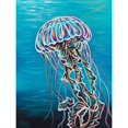 thumbnail image 3 of Vitaletti, Carolee 12x14 Black Modern Framed Museum Art Print Titled - Colorful Jellyfish II, 3 of 5