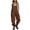 Brown, variant on Women Baggy Overalls Jumpsuit Y2K Street Casual Sleeveless Wide Leg Romper Cotton Linen Overalls with Pocket & Adjustable Strap Red
