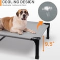 thumbnail image 3 of Niubya Cooling Elevated Dog Bed, Portable Raised Pet Cot with Removable Canopy and Washable Mesh, Extra Large, Grey, 3 of 8