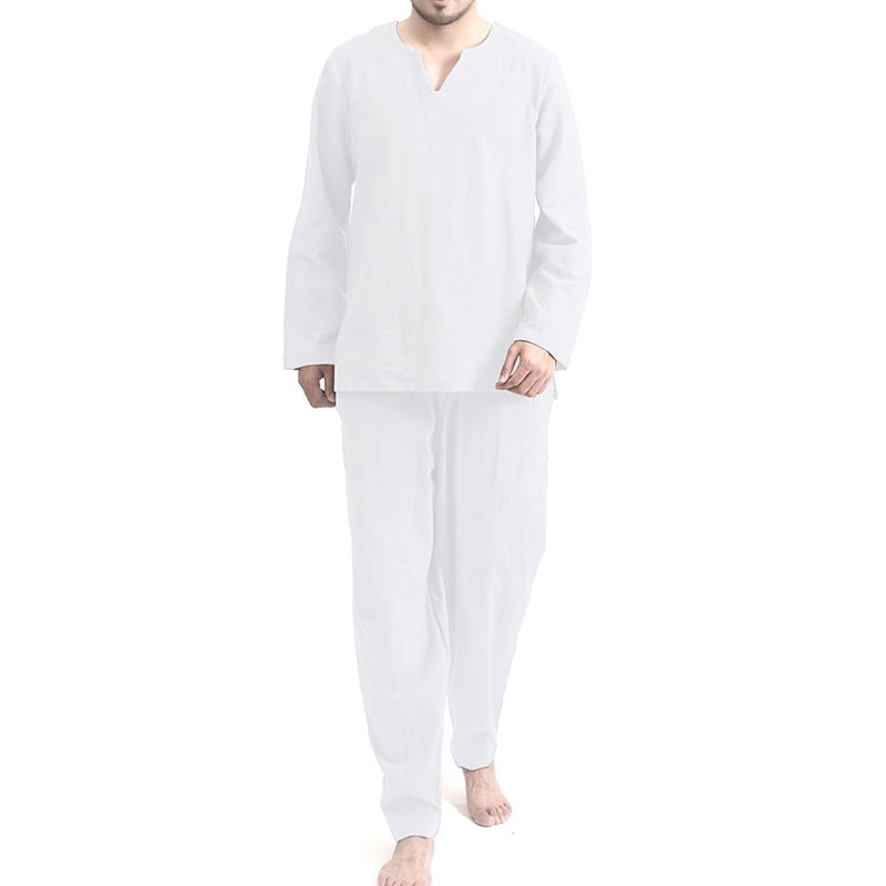 mens linen pajama set