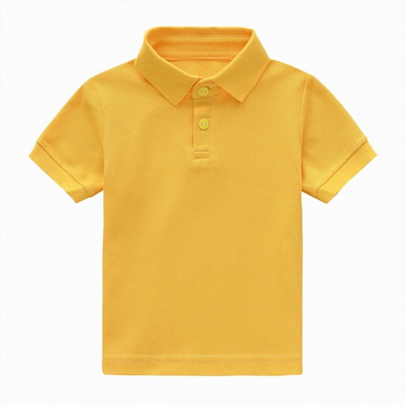 NIEWTR Kids Lightweight Short Sleeve Polo Shirt Baggy Fit for Casual Jogging Streetwear and Comfort(Yellow,4-5 Years)