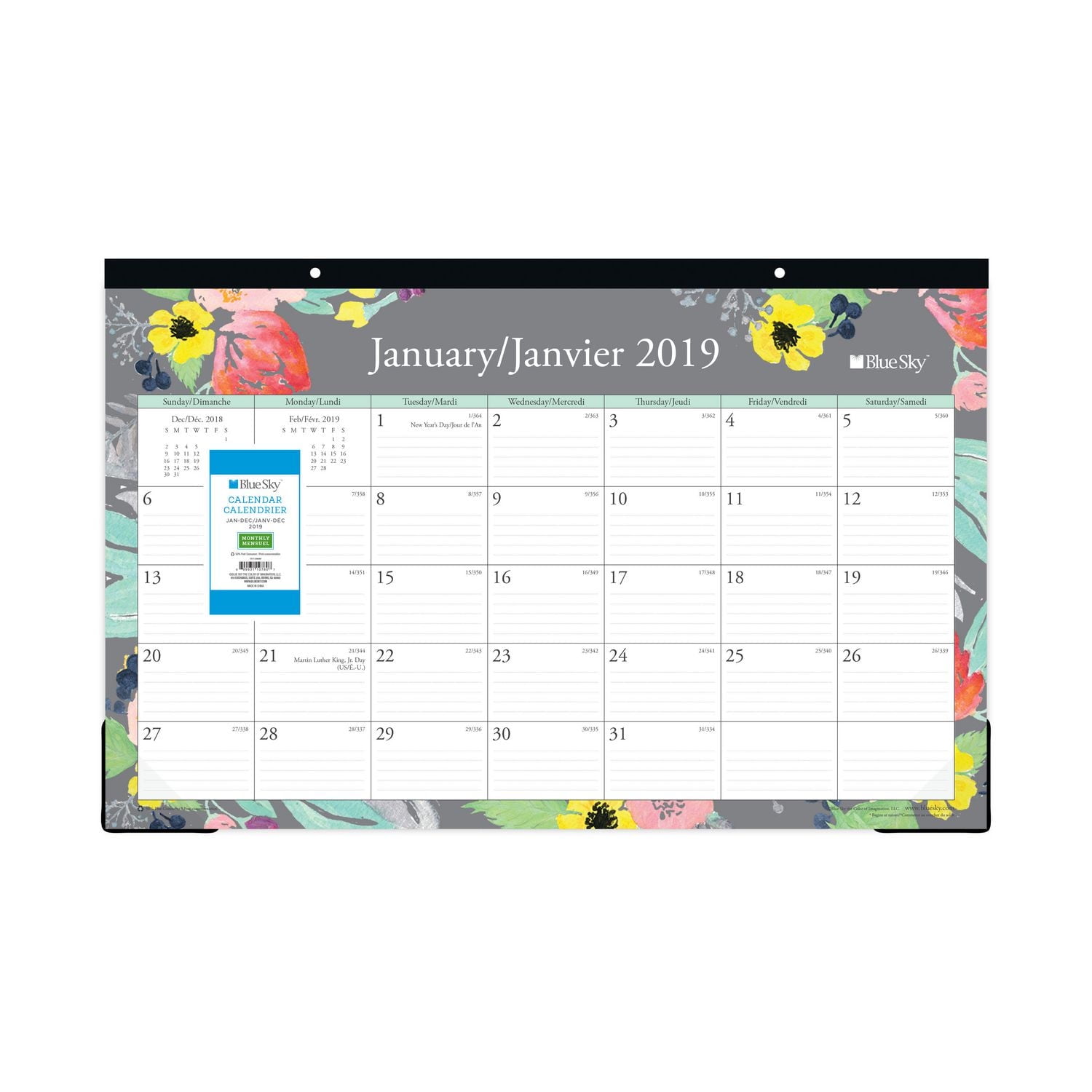 Blue Sky Monthly Desk Pad for 2019