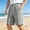 Gray, variant on WIZUTIZ Men's Casual Shorts Summer Solid Color Breathable Herringbone Texture Drawstring Elastic Waist Mid-Length Bottoms Soft Polyester for Outdoor Daily Lounging Mens Fashion