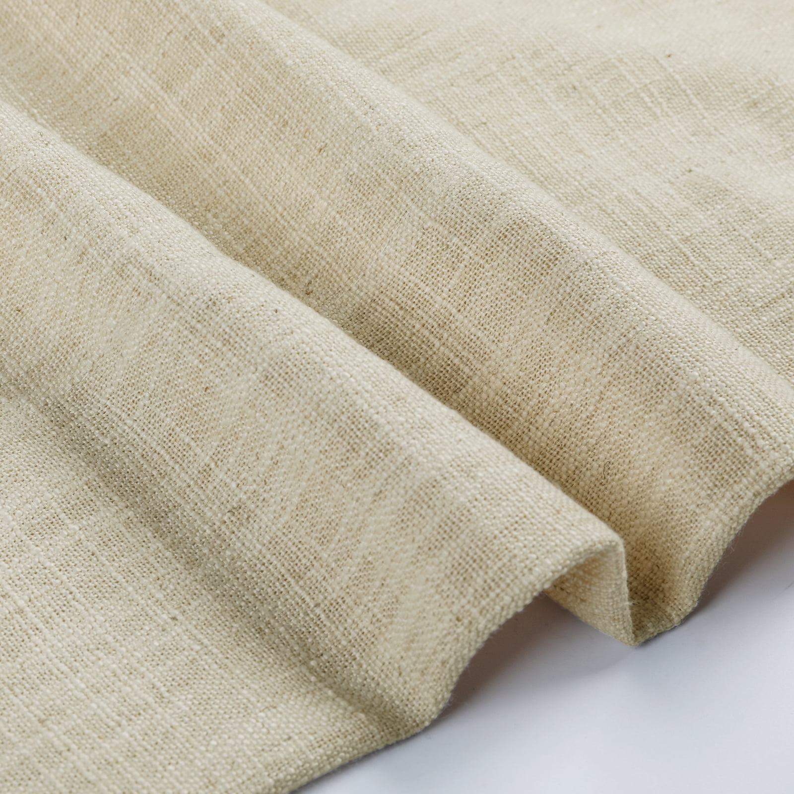 TWOPAGES Linen Blend Curtain 72 W X 84 L Inch Light Filtering Grommet Top Privacy Protection Drape for Patio Door, 1 Panel, Light Khaki